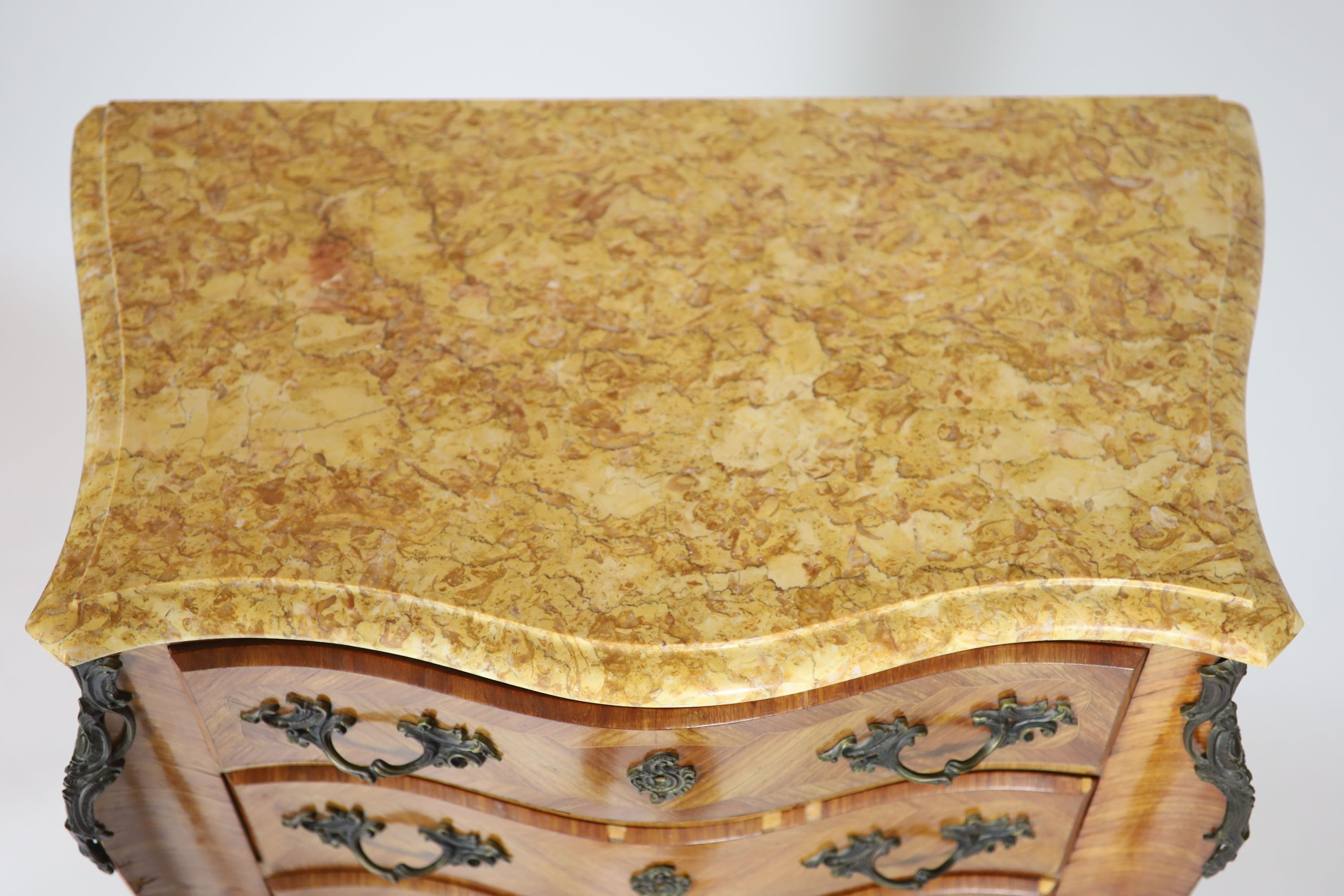 A Louis XV style kingwood semainier, H 136cm. W 79cm. D 45cm.